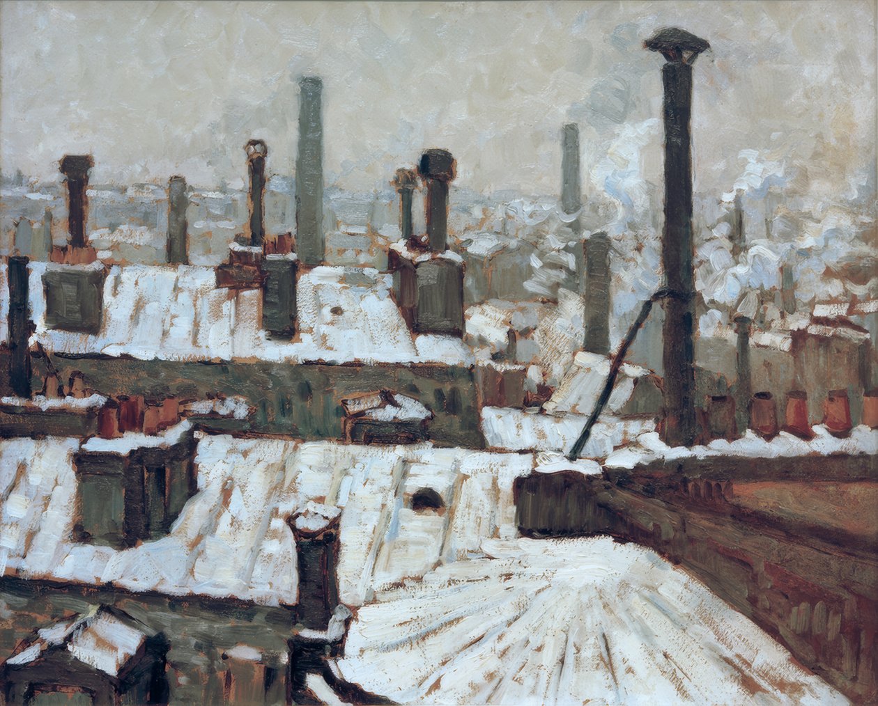 Karla kaplı çatılar by Gustave Caillebotte