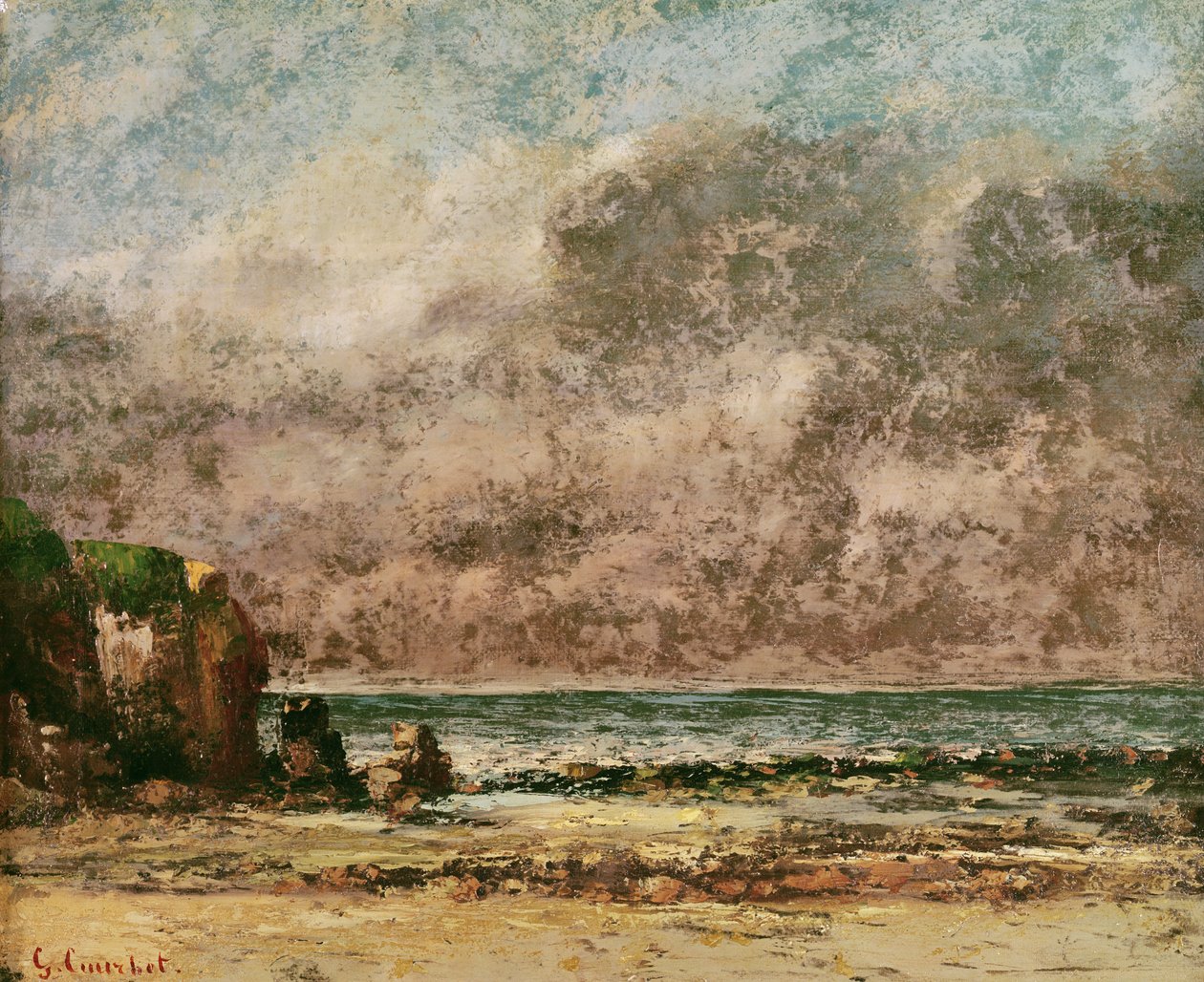 Sakin Bir Deniz Manzarası by Gustave Courbet