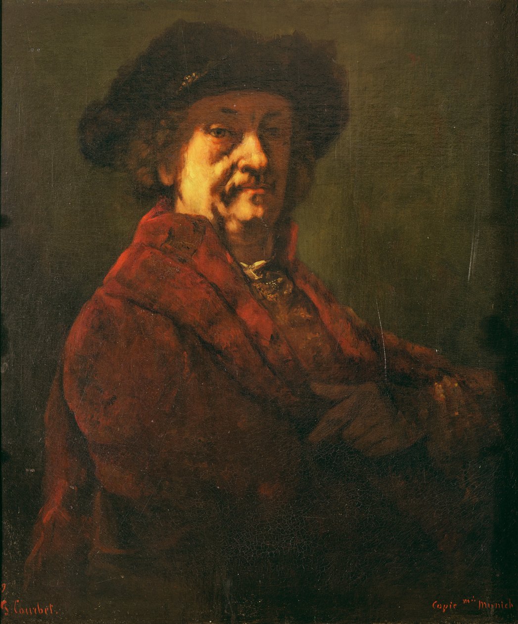 Bir Rembrandt Otoportresinin Kopyası, 1869 by Gustave Courbet