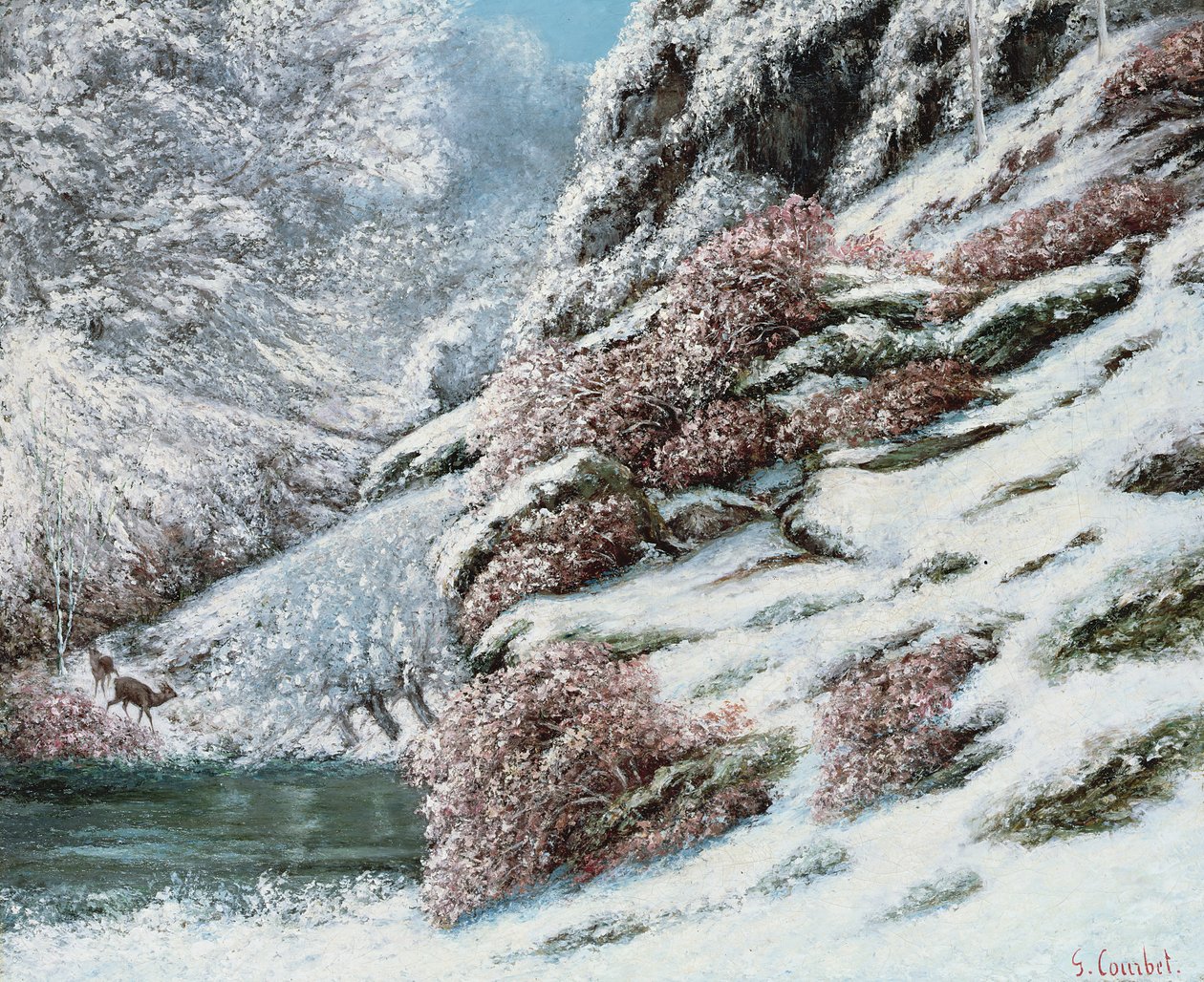 Karlı Bir Manzarada Geyik, 1867 by Gustave Courbet