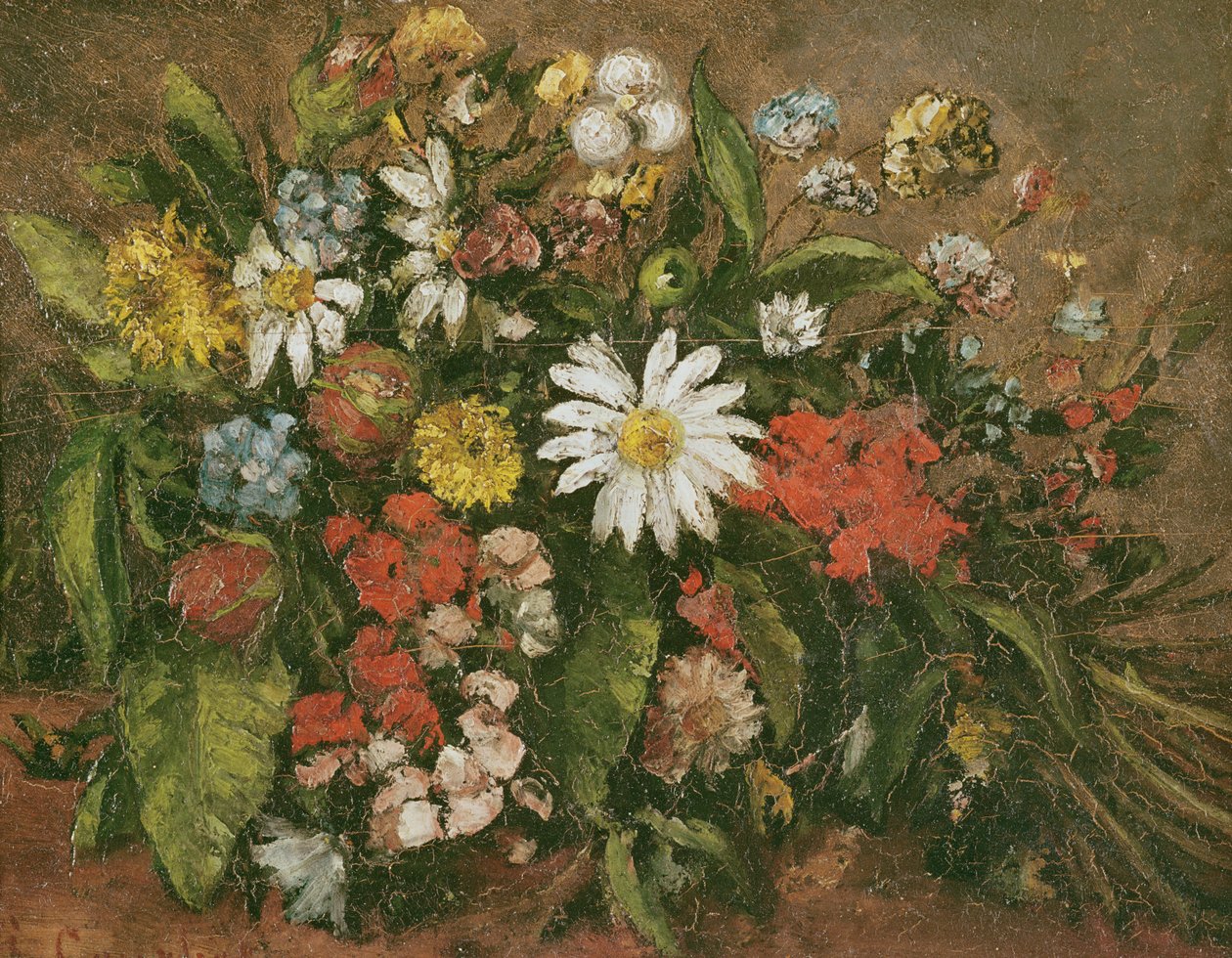 Çiçekler, 1871 (tahta üzerine yağlı boya) by Gustave Courbet