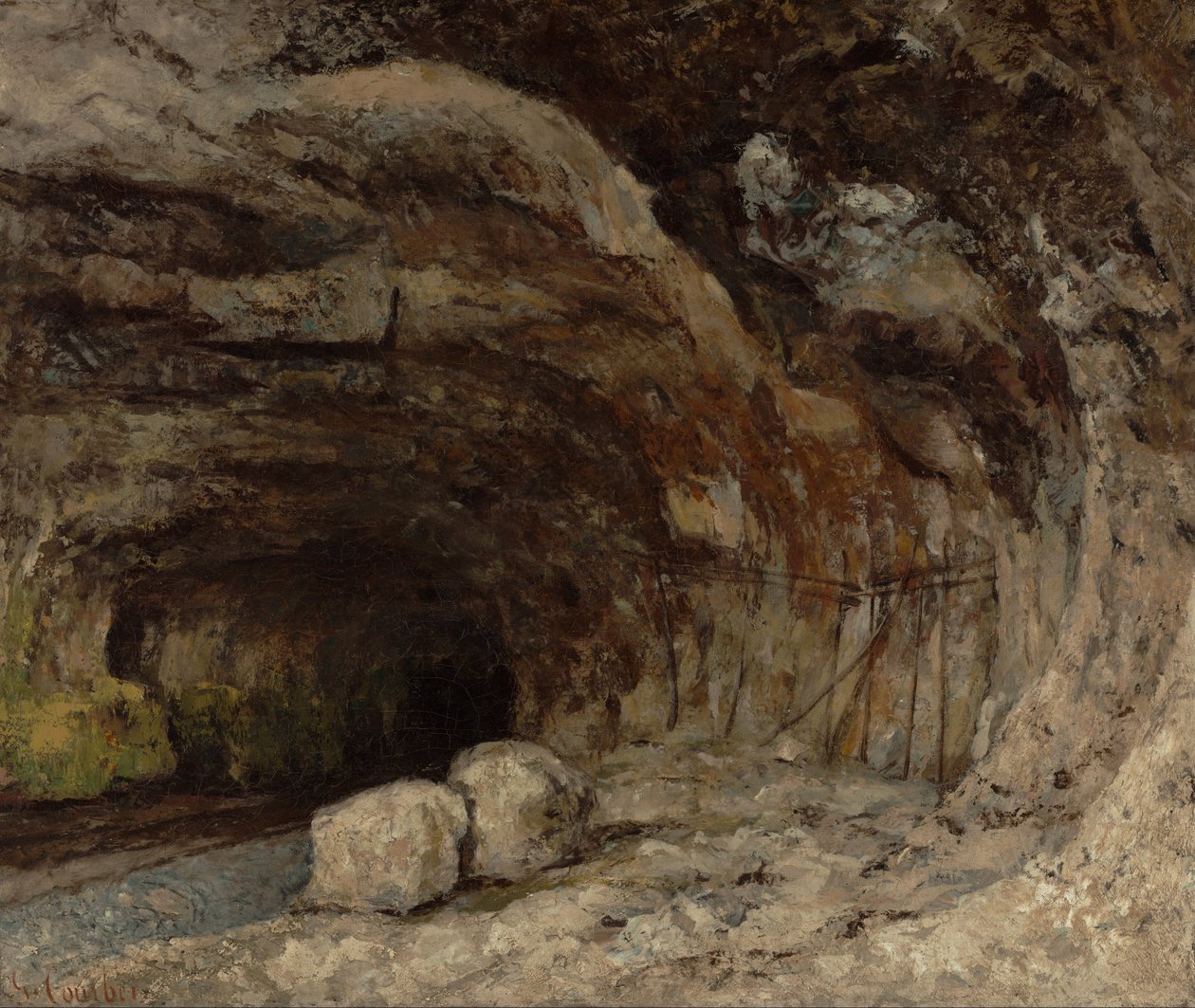 Nans-sous-Sainte-Anne yakınlarındaki Sarrazine Mağarası by Gustave Courbet