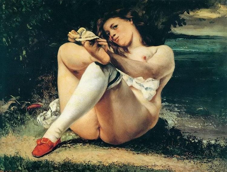Beyaz Çoraplı Kadın by Gustave Courbet