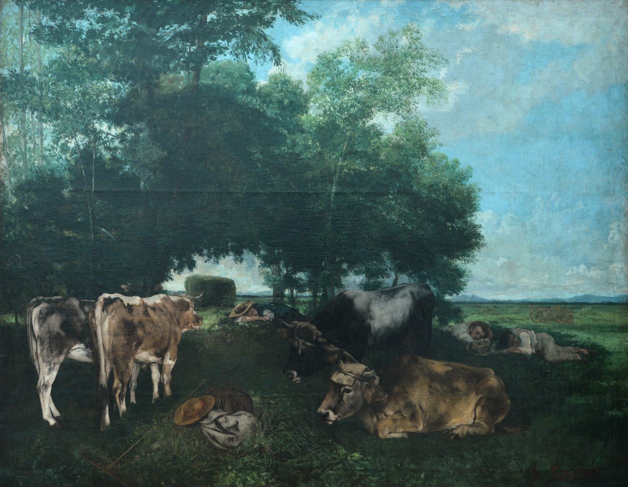Saman mevsiminde siesta by Gustave Courbet