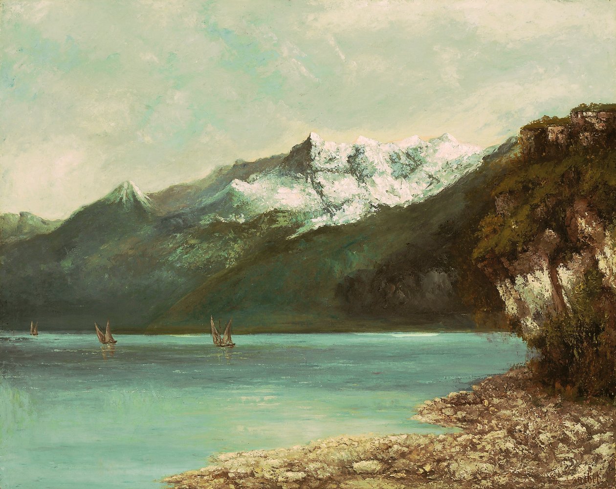 Cenevre Gölü ve Dents du Midi, 1877 by Gustave Courbet