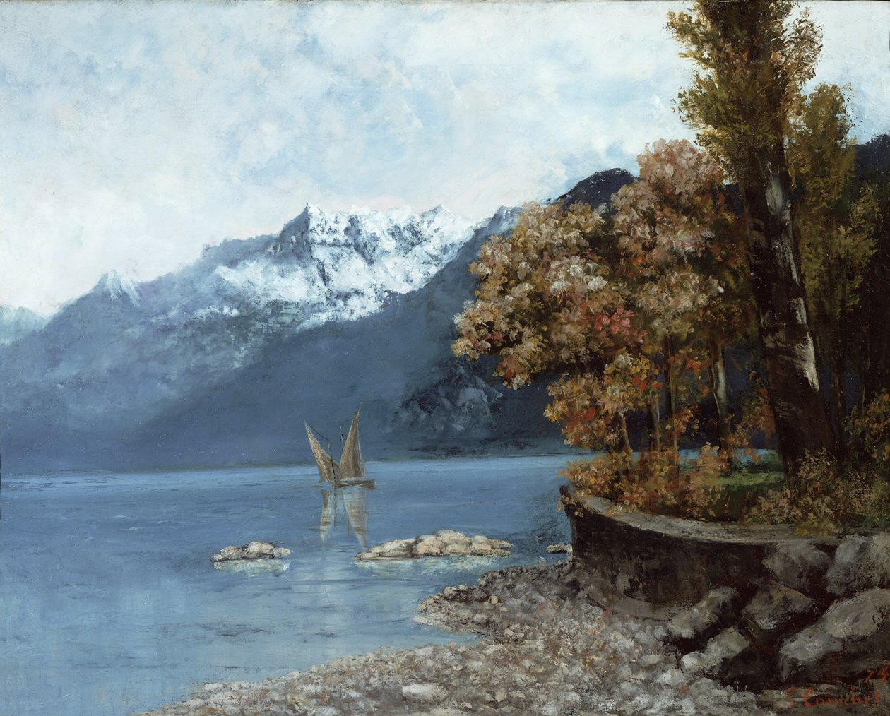 Leman Gölü, 1874 by Gustave Courbet