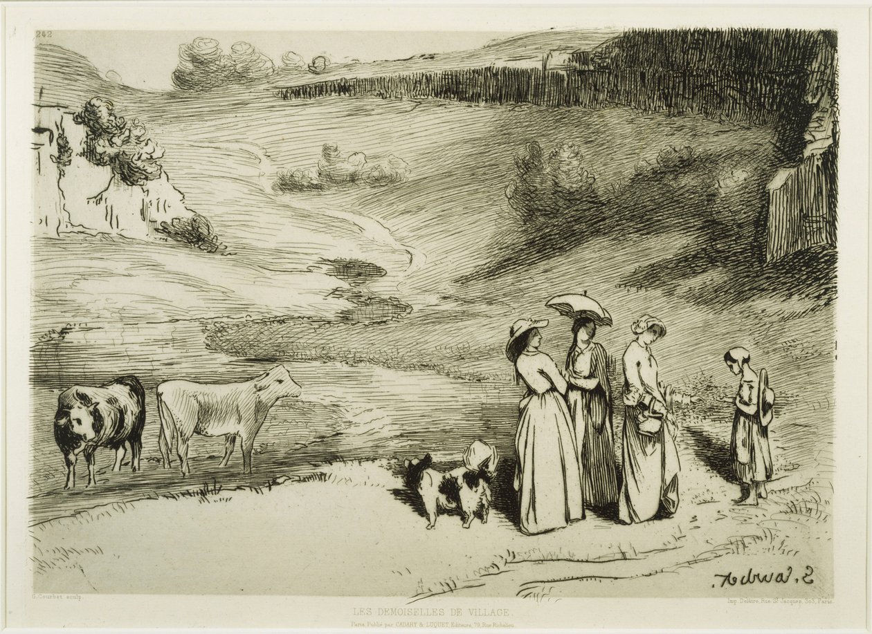 köy hanımları by Gustave Courbet