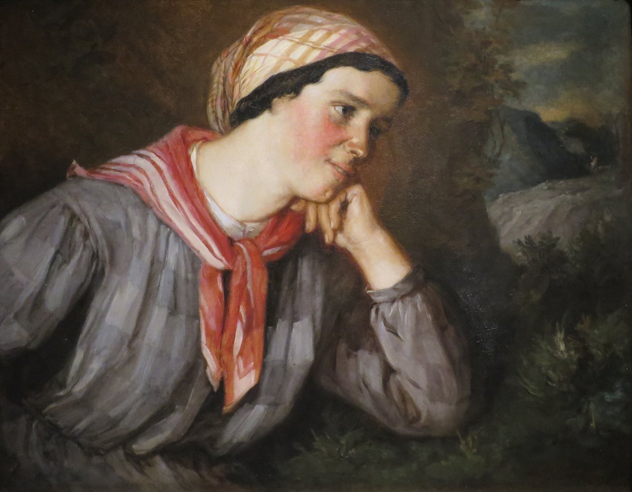 Eşarplı Köylü Kızı by Gustave Courbet