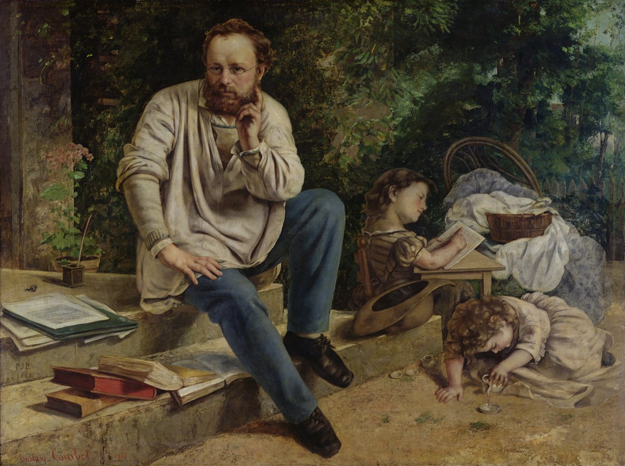 Pierre Joseph Proudhon (1809-65) ve çocukları 1853, 1865 (ayrıntılar için 99577