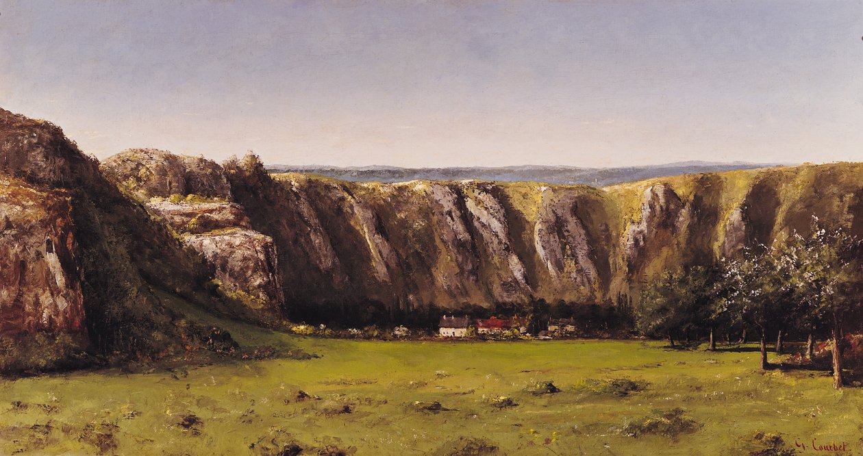 Flagey yakınındaki kayalık manzara by Gustave Courbet
