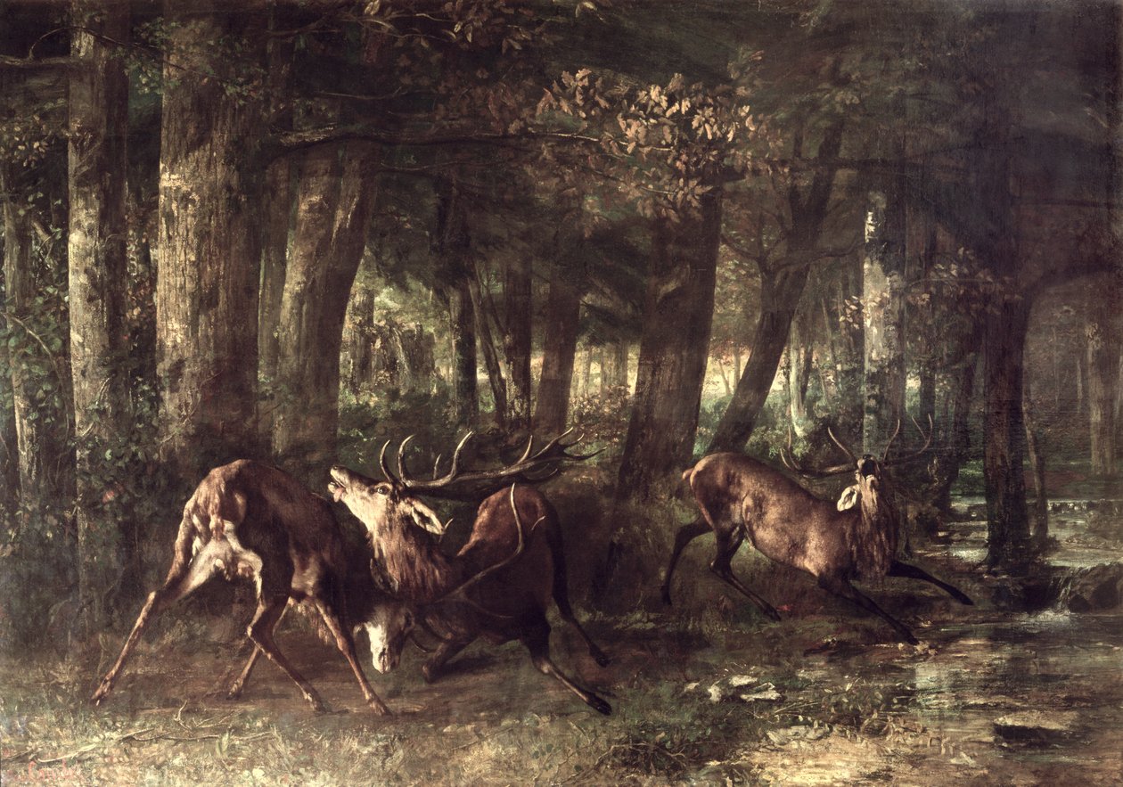 Bahar, Geyiklerin Dövüşü, 1861 by Gustave Courbet