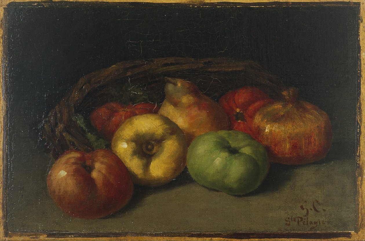 Elma, Armut ve Nar ile Natürmort by Gustave Courbet