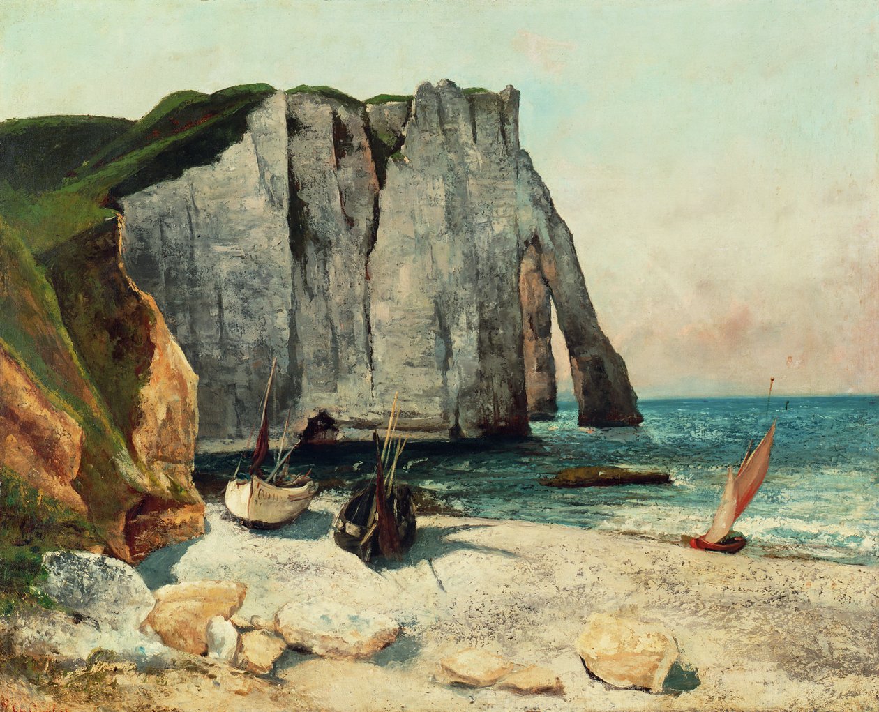 Etretat Kayalıkları, Avale Limanı, 1869 by Gustave Courbet
