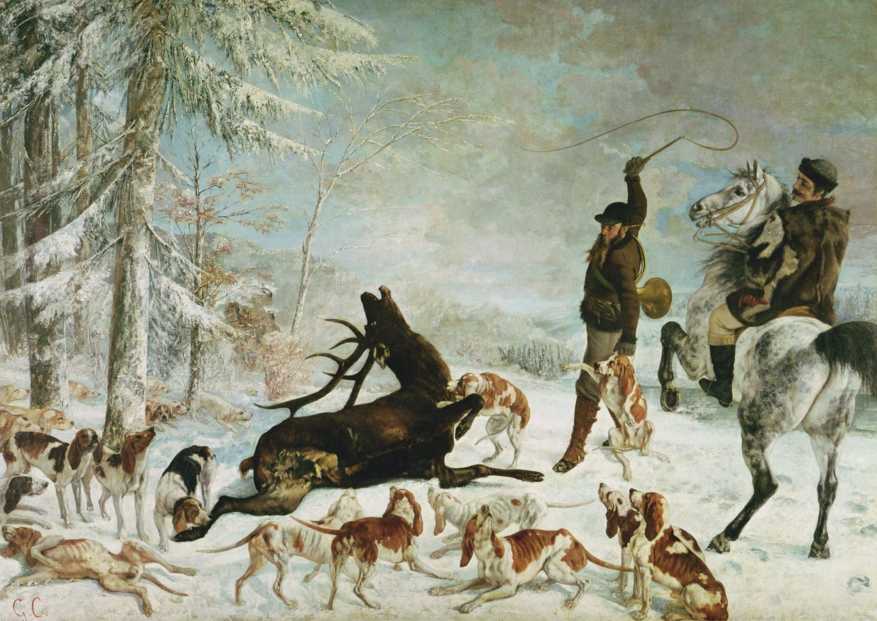 Geyiğin Ölümü, 1867 by Gustave Courbet