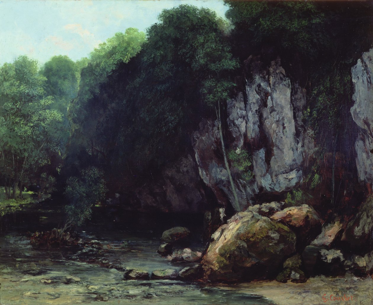 Kara Mağaradan Gelen Akış by Gustave Courbet