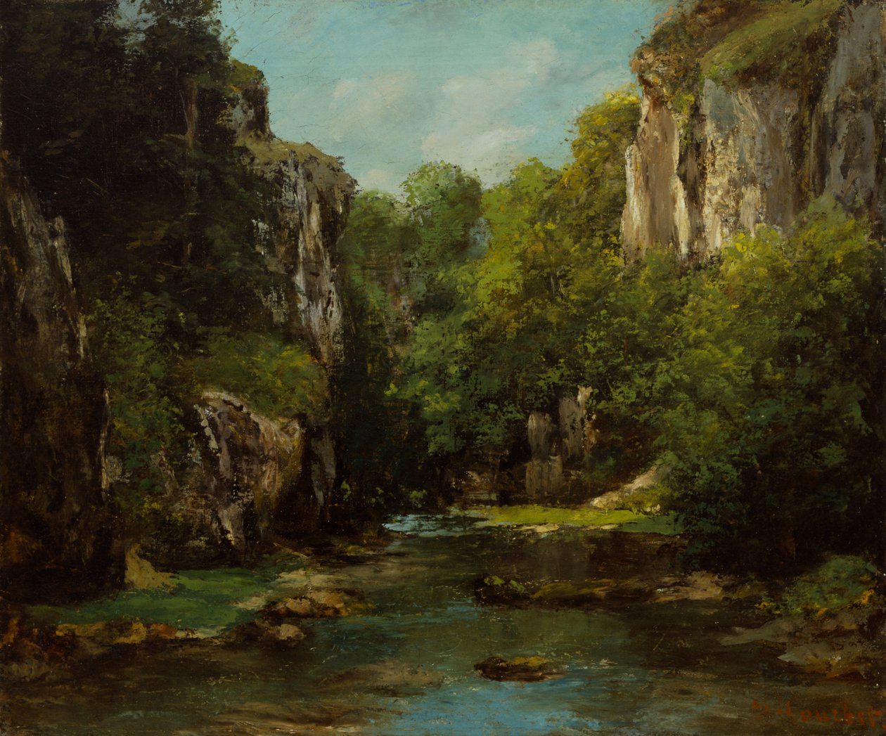 Kara Kuyunun Akışı by Gustave Courbet