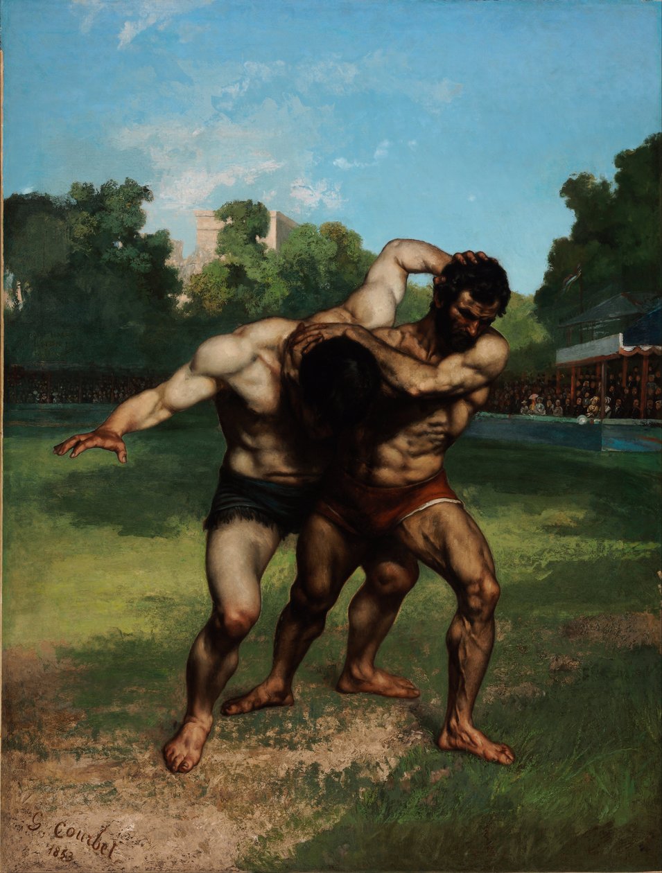 Güreşçiler by Gustave Courbet