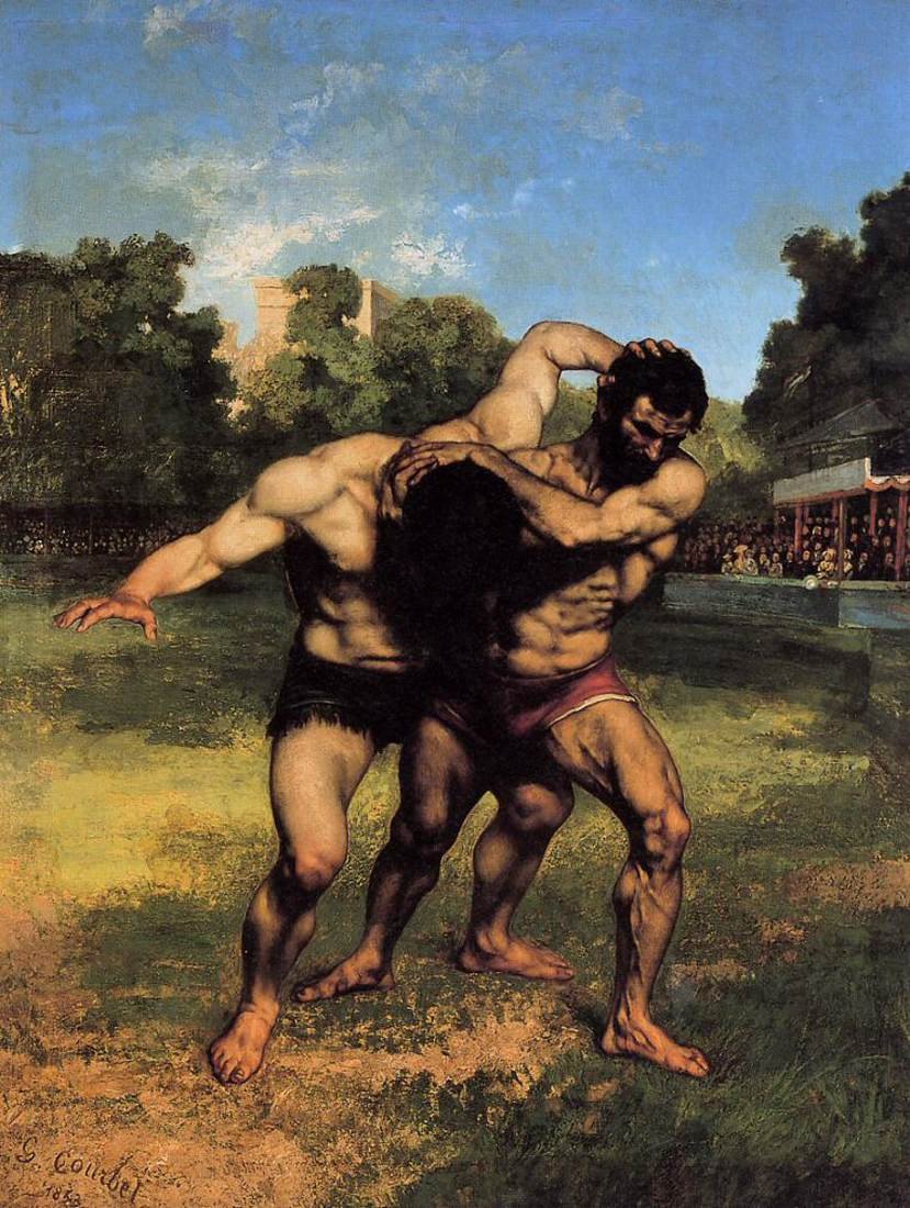 Güreşçiler by Gustave Courbet