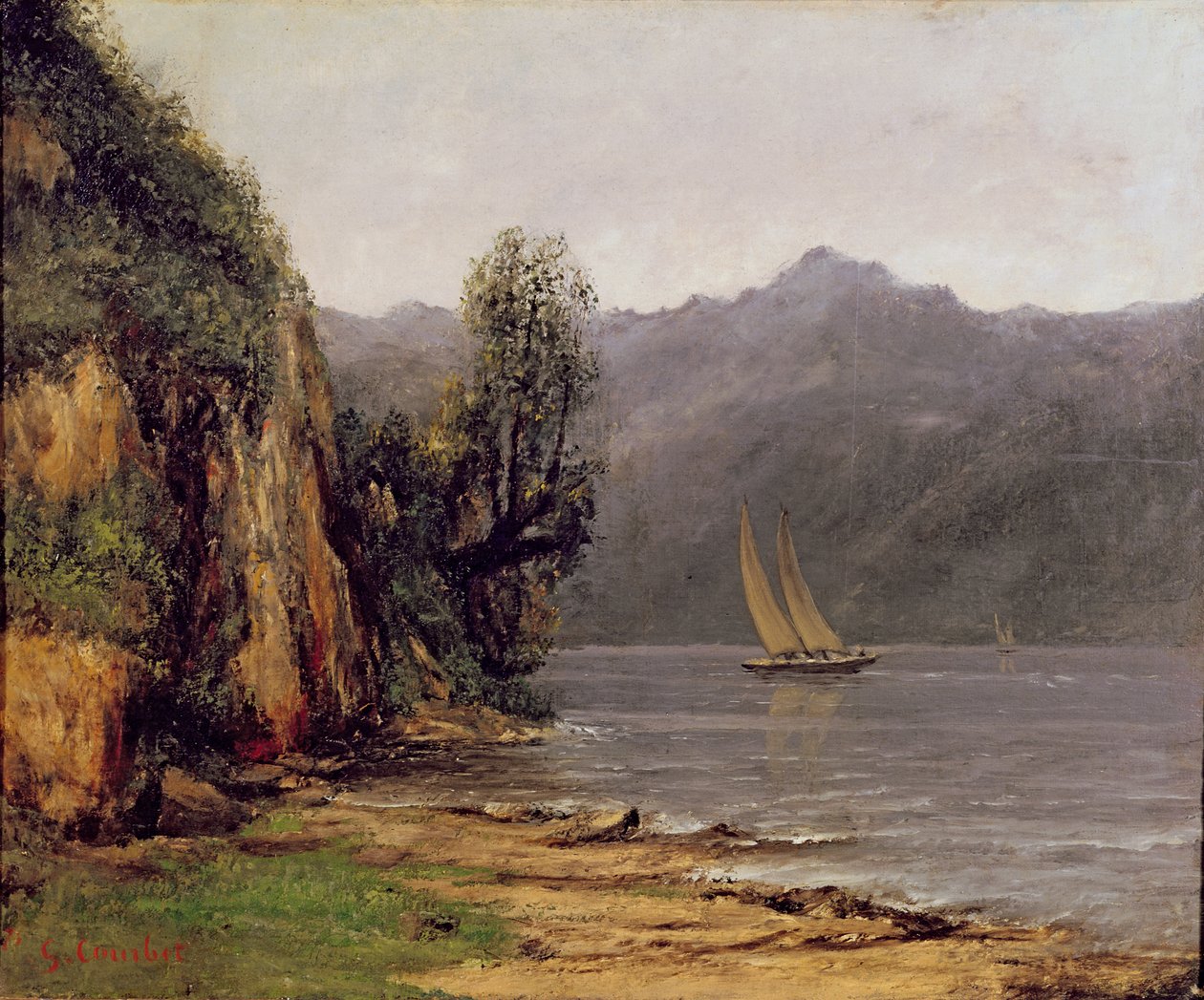 Leman Gölü manzarası, c.1873-77 by Gustave Courbet