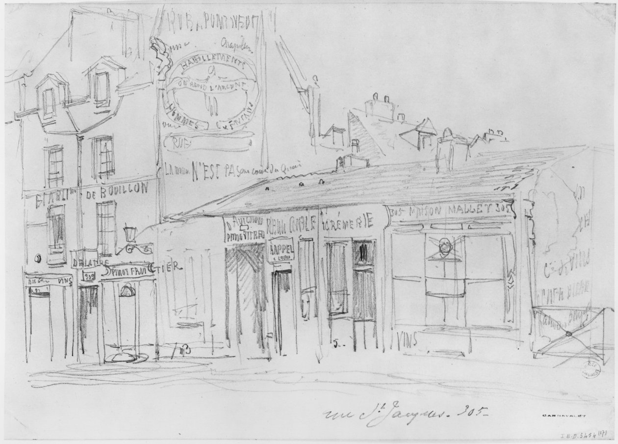Paris Kuşatması albümü, Rue Saint-Jacques (kağıt üzerinde kalem ve kahverengi mürekkep yıkama ve kurşun kalem) by Gustave Dore