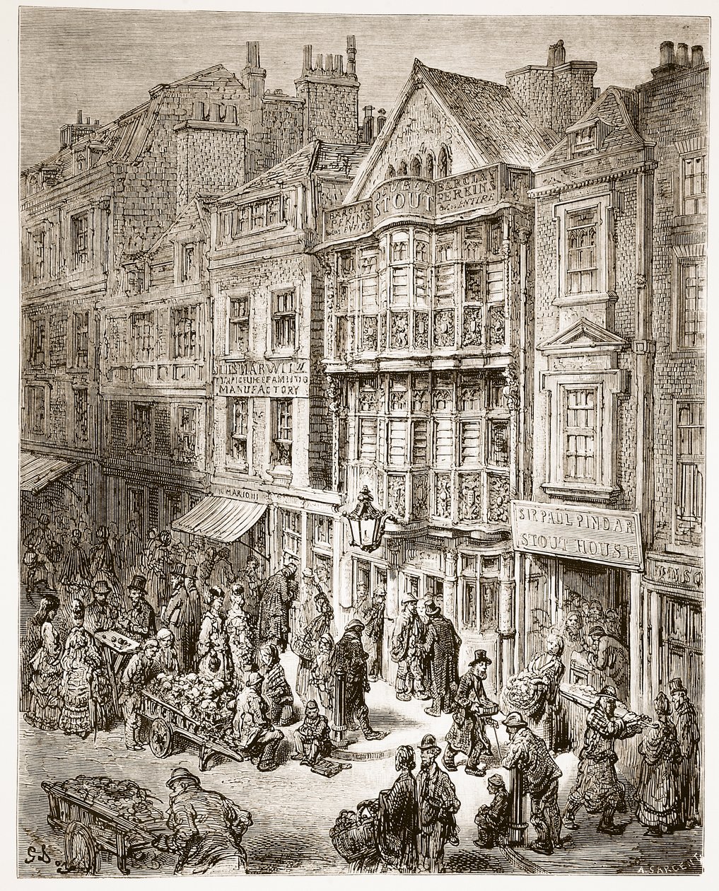 Bishopsgate Caddesi, William Blanchard Jerrold (1826-94) tarafından yazılmış ve A. Sargent tarafından oyulmuş, 