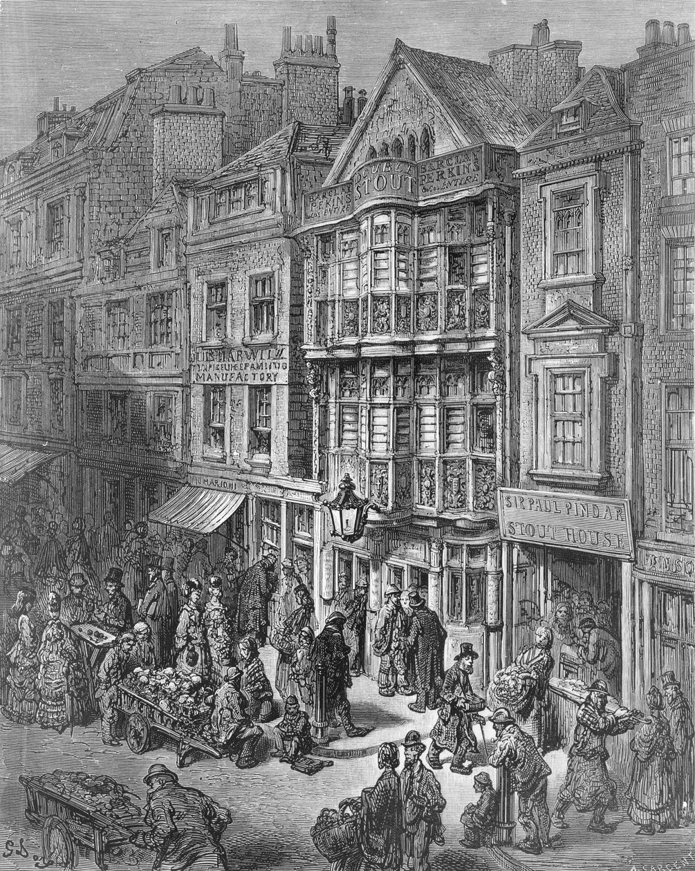 Bishopsgate Caddesi, William Blanchard Jerrold (1826-94) tarafından yazılmış ve A. Sargent tarafından oyulmuş, 