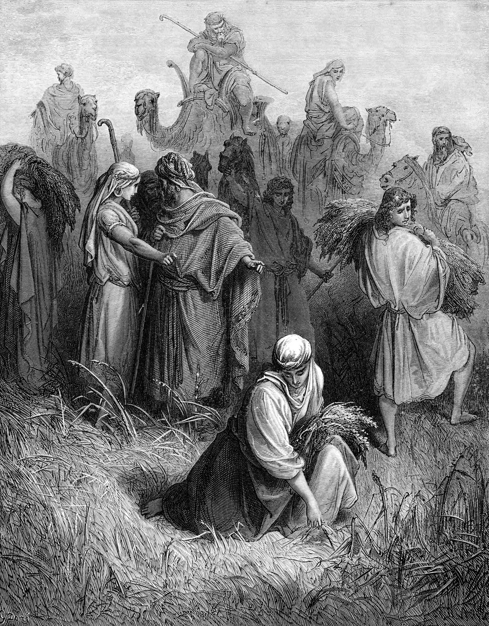 Boaz and Ruth - Bible by Gustave Dore