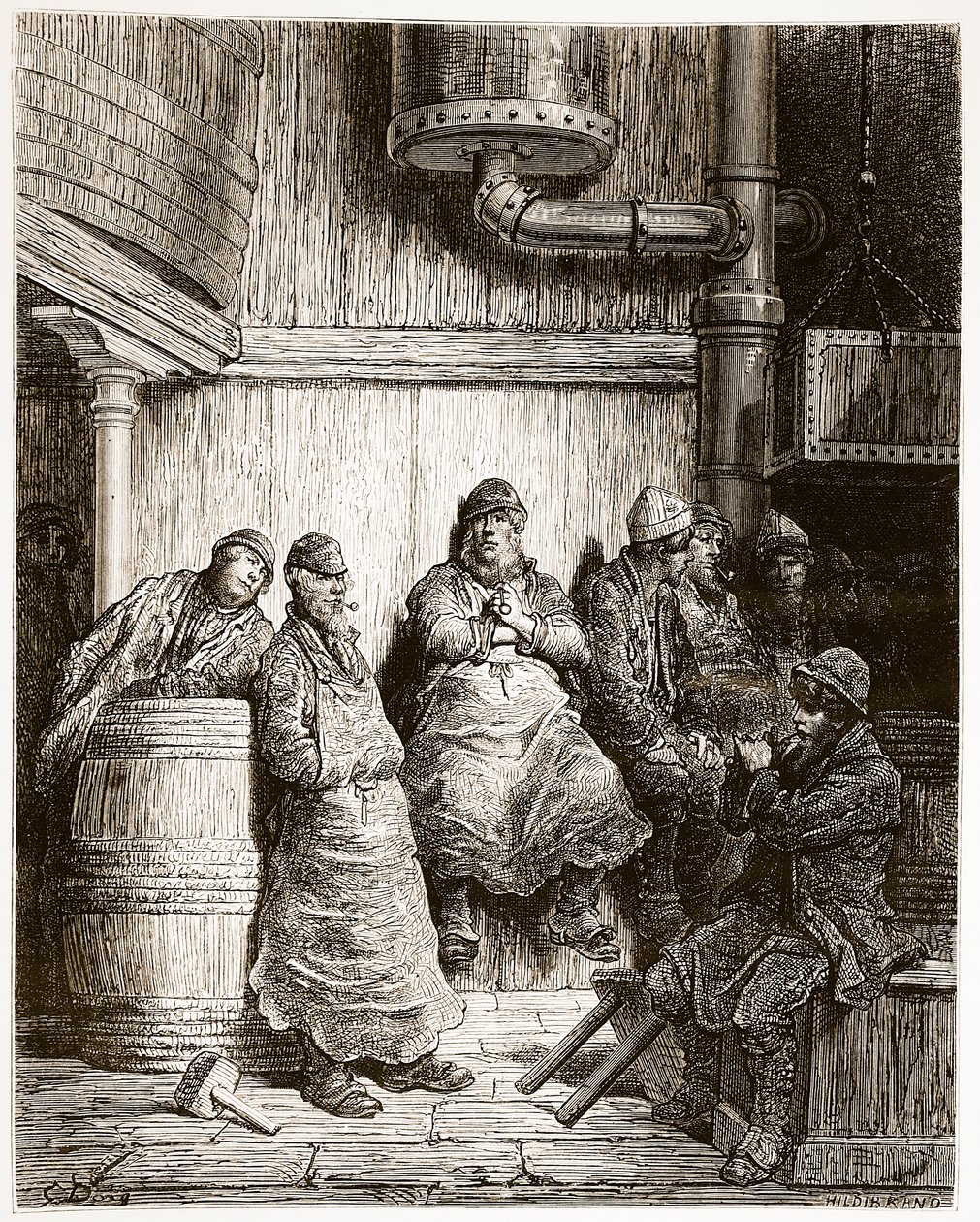 Brewers at Rest, William Blanchard Jerrold (1826-94) tarafından yazılmış ve Hildibrand tarafından oyulmuş, 