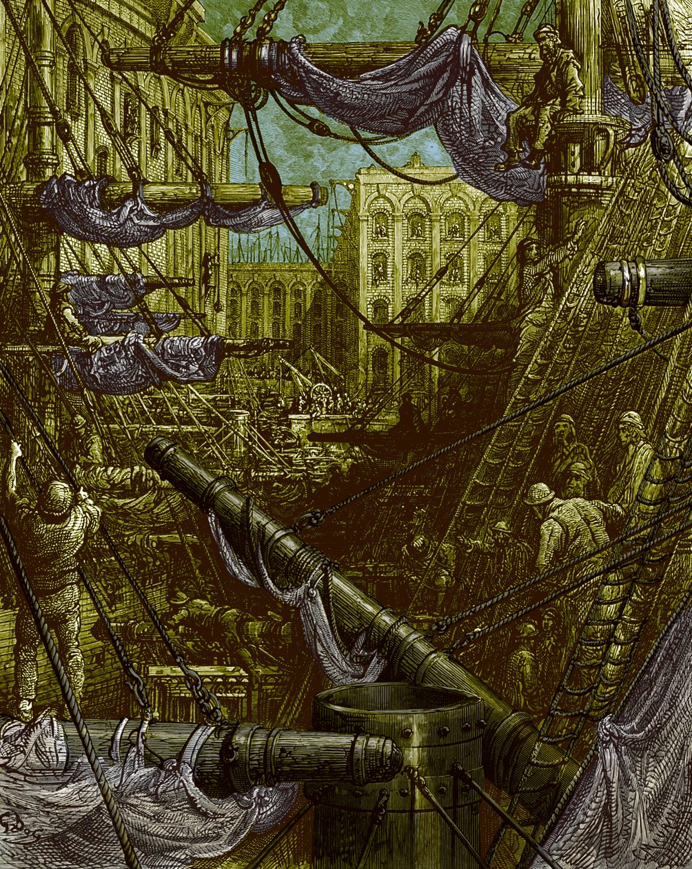 Inside the Docks by Gustave Doré by Gustave Dore