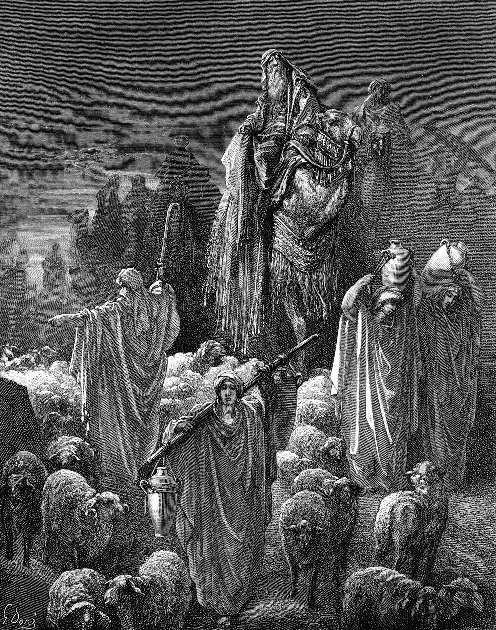 Yakobo yagiye muri Egiputa, na Gustave Doré. - Bibiliya by Gustave Dore