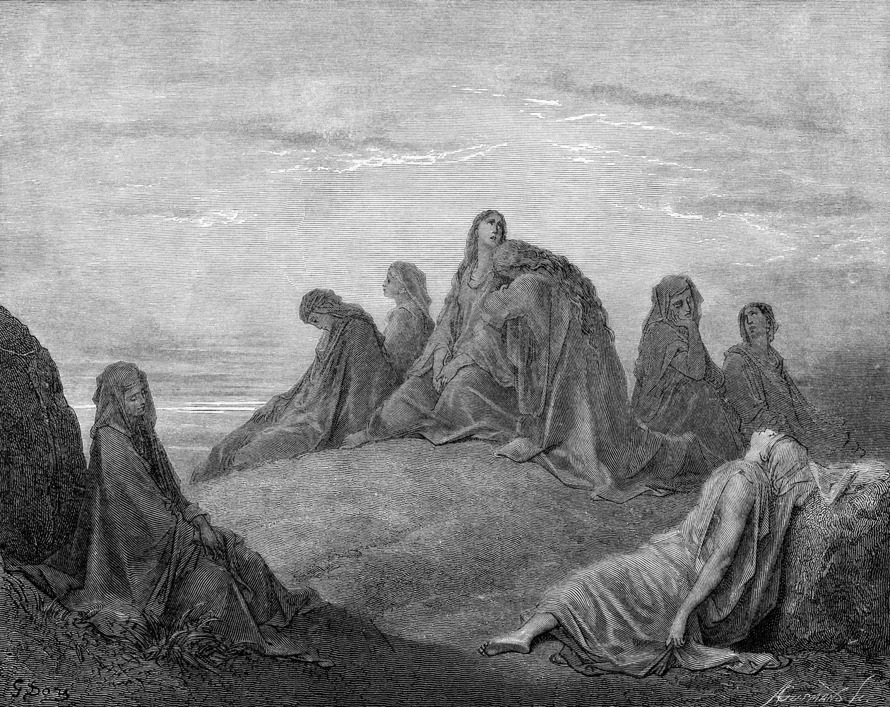 Jephthahs kızı ve arkadaşları by Gustave Dore