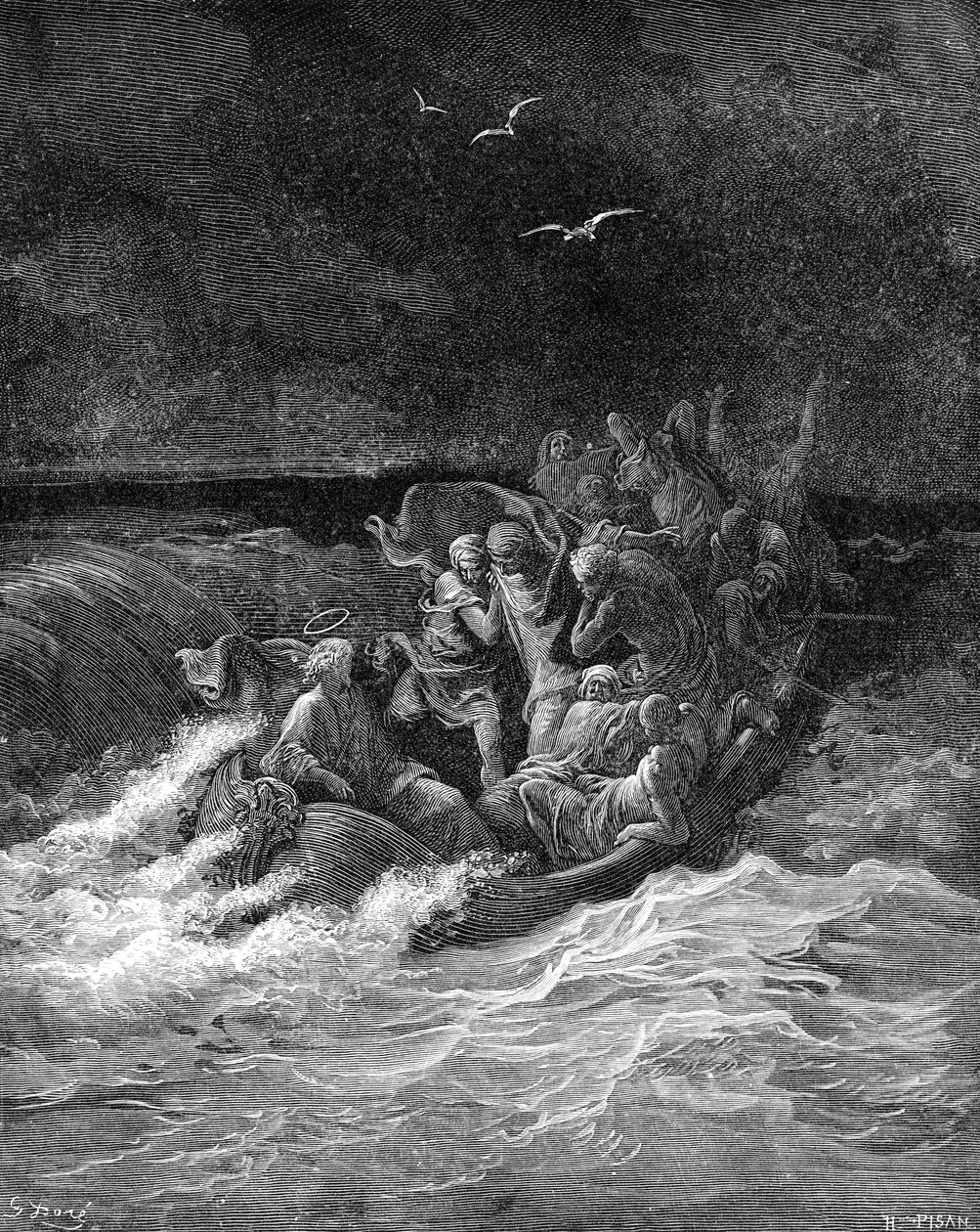 Jesus calms the storm - Bible by Gustave Dore