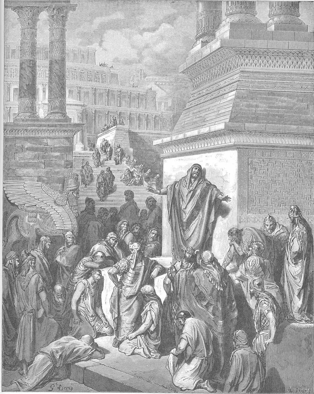 Jonah Ninovalılara Vaaz Ediyor by Gustave Dore