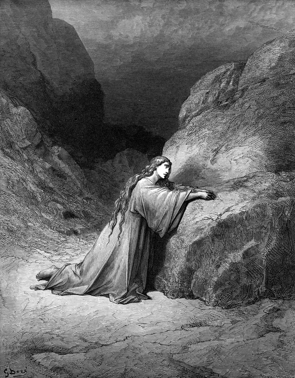 Mary Magdalene, the repentant sinner - Bible by Gustave Dore