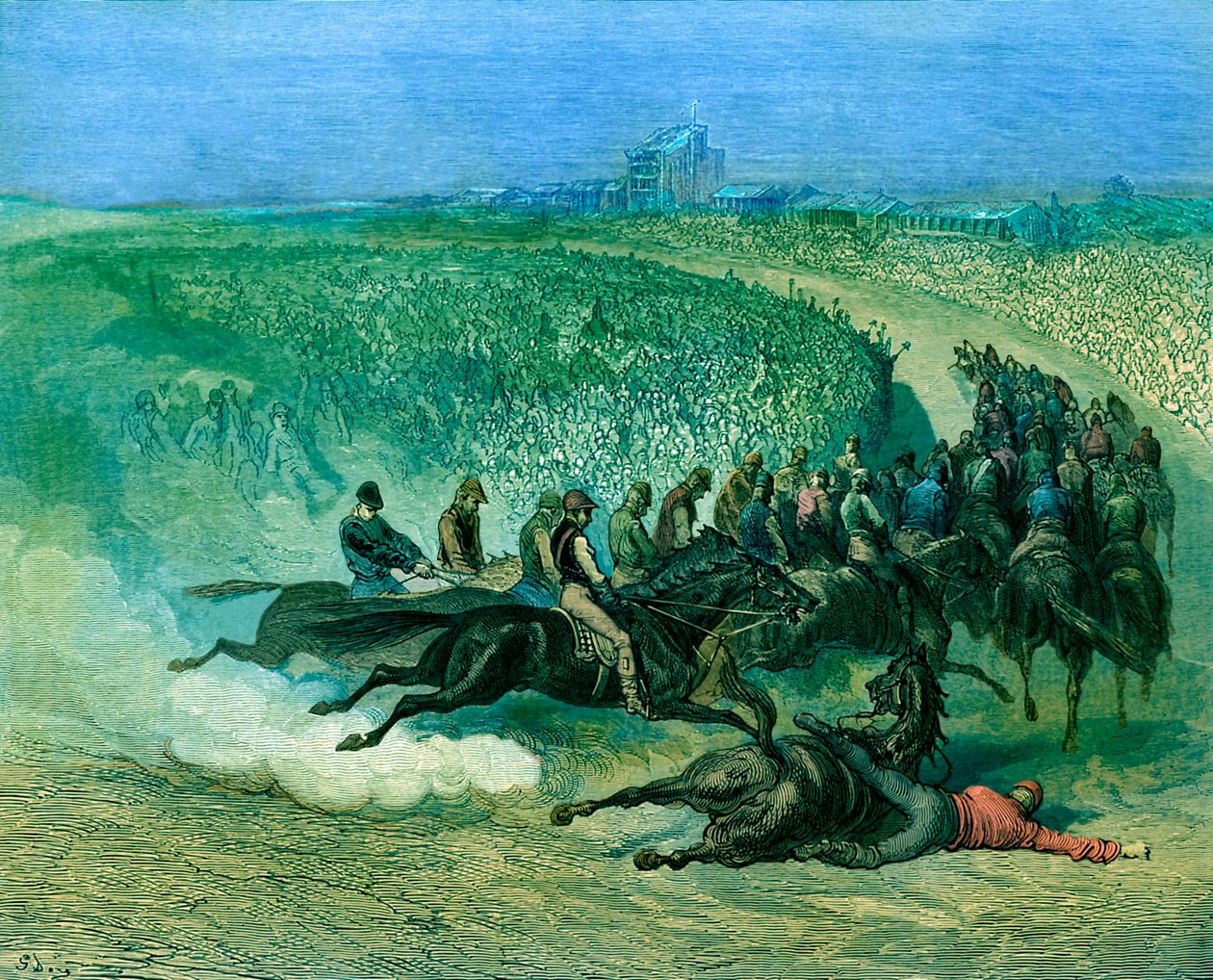 Victorian Derby at Tattenham corner by Gustave Dore