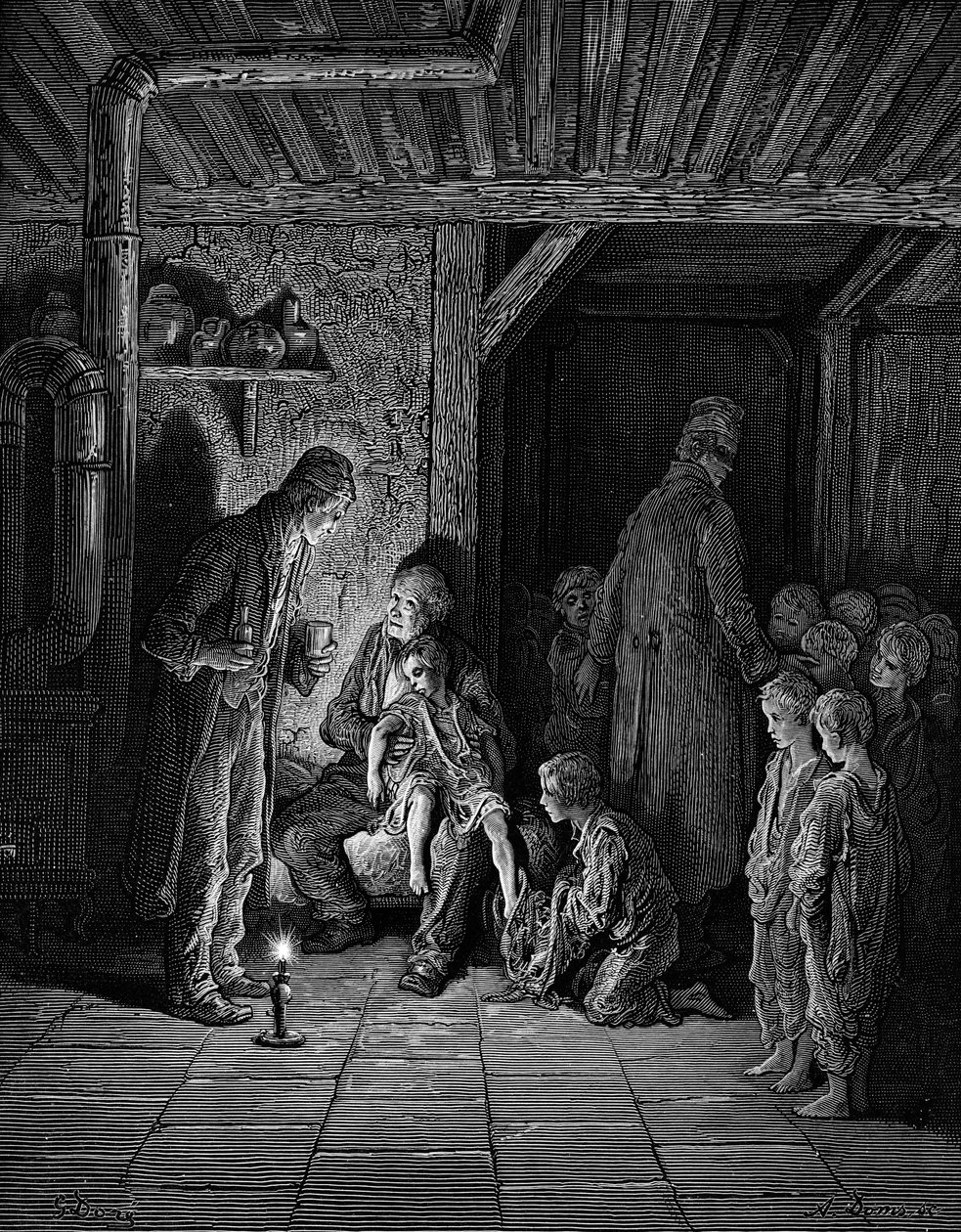 Victorian London homeless children by Gustave Dore