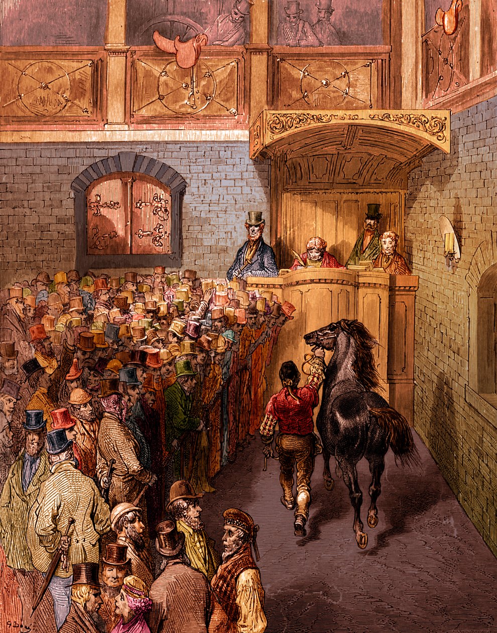 Victorian Derby kuri Tattenham corner by Gustave Dore