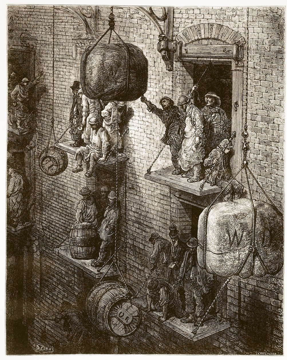 Warehousing in the City, William Blanchard Jerrold (1826-84) tarafından yazılan ve Adolphe Francois Pannemaker (d.1822) tarafından oyulmuş 