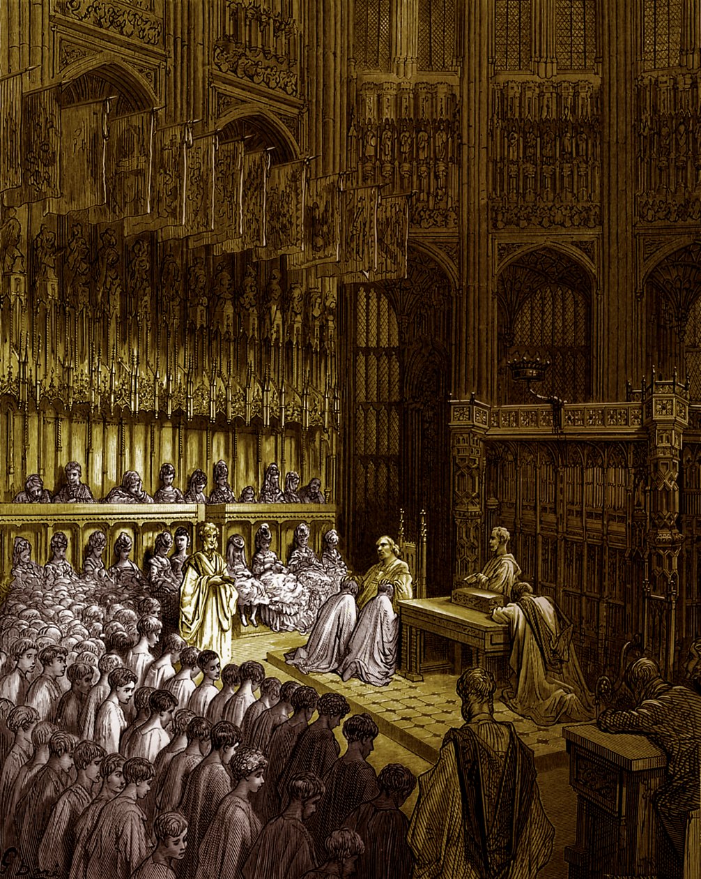 Westminster Abbey - Confirmation of Westminster Boys by Doré by Gustave Dore