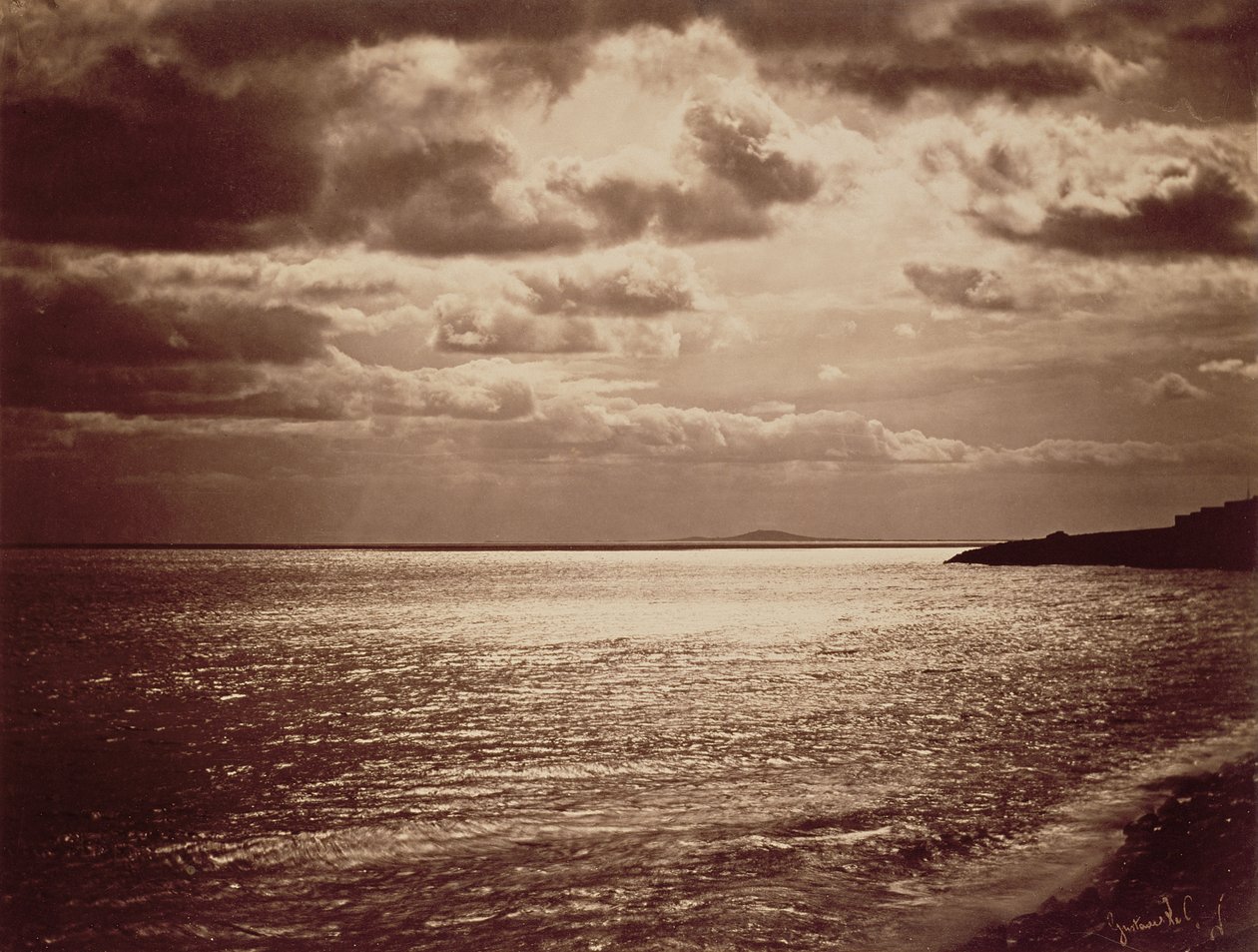 Güneşin Etkisi, Normandiya 1857 dolayları (sepya fotoğrafı) by Gustave Le Gray