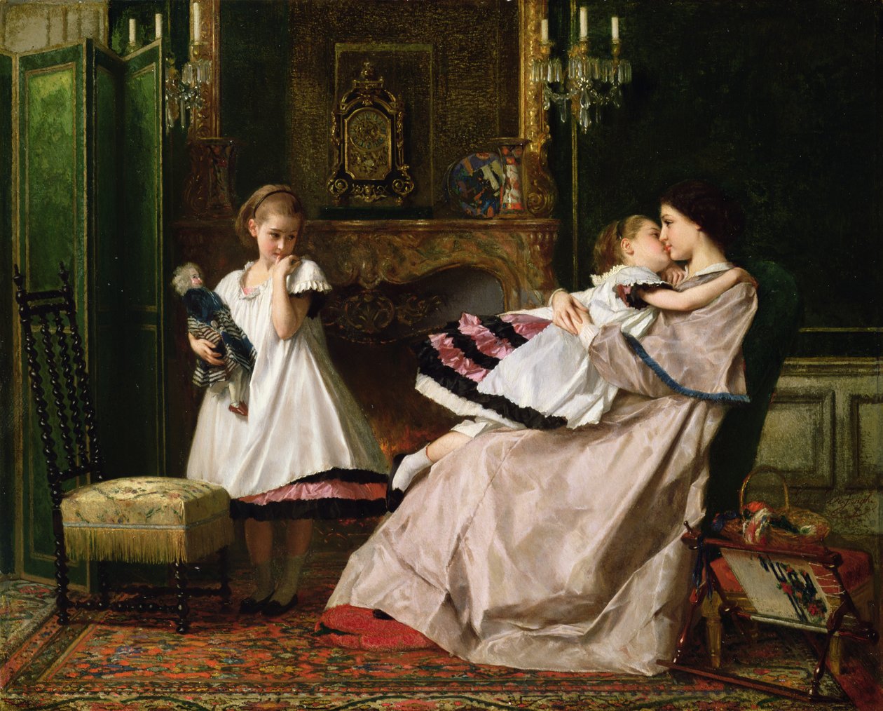 anne sevgisi by Gustave Léonard de Jonghe
