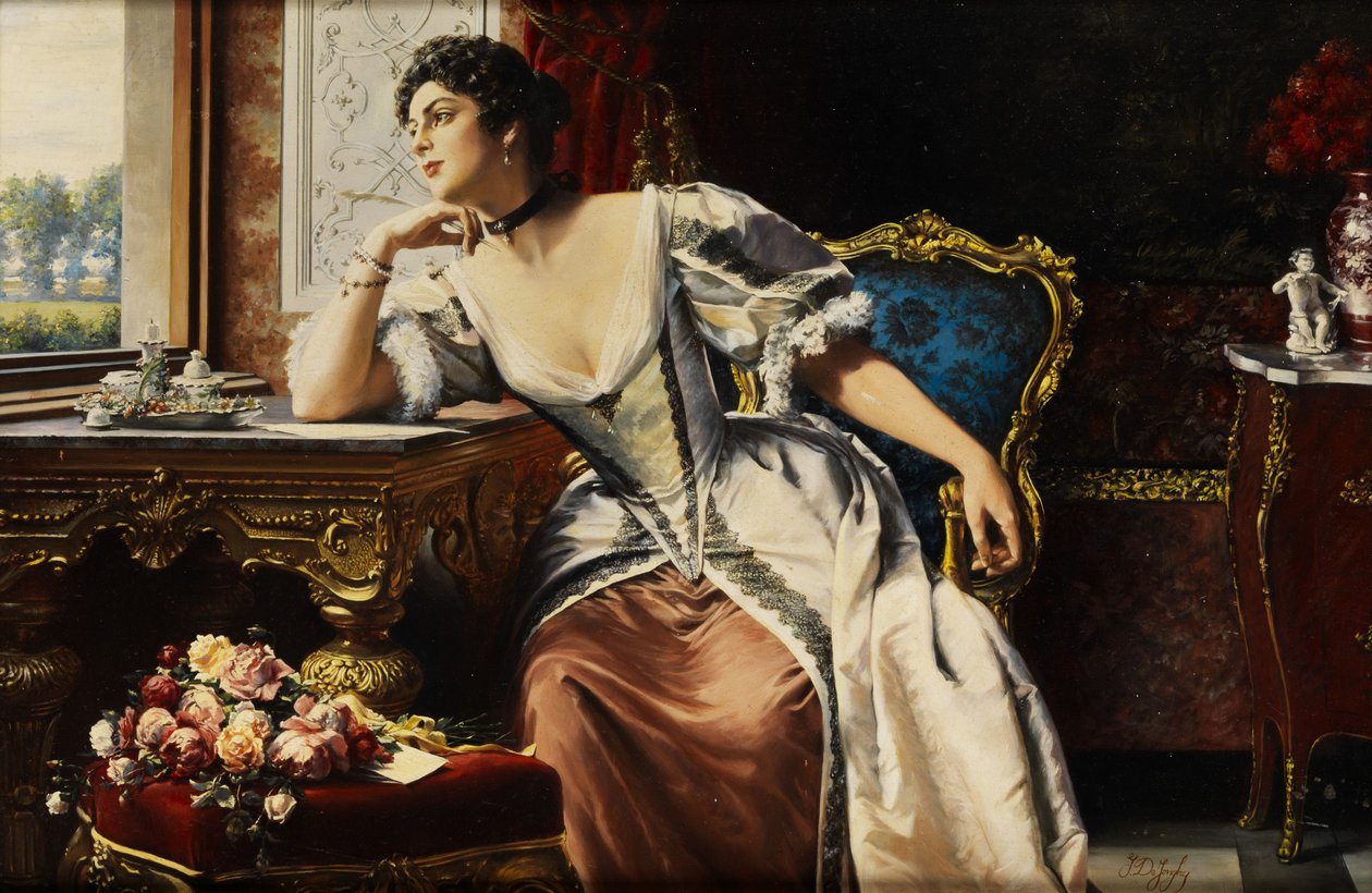 Mektubu yazarken düşünceler by Gustave Léonard de Jonghe