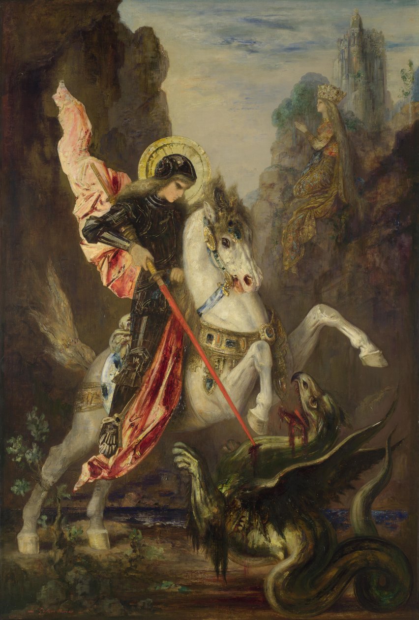 Aziz George ve ejderha by Gustave Moreau