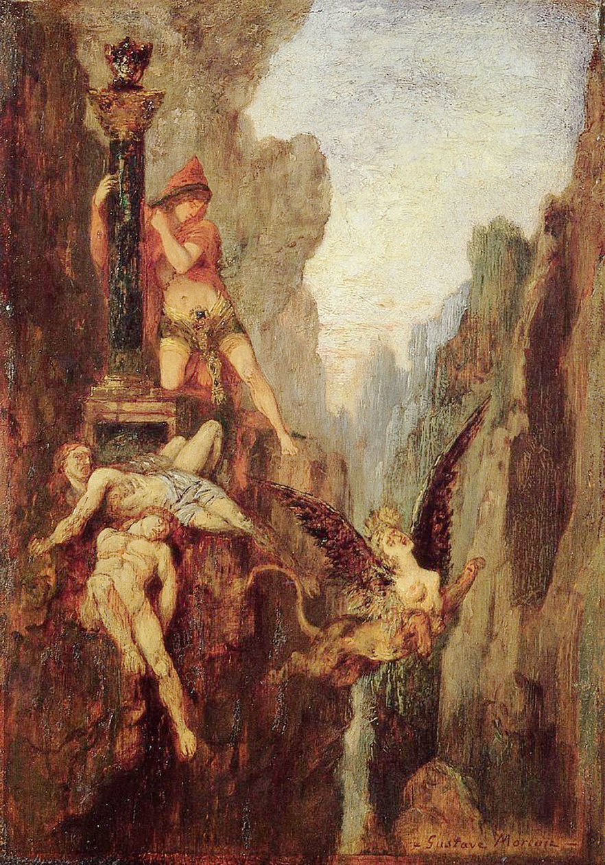 Yenilen Sfenks, 1878 dolayları by Gustave Moreau