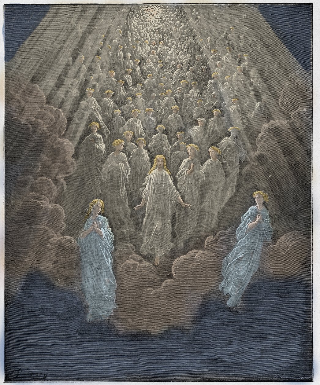 Michelangelo, çocukken kardan heykel yapıyor by Gustave after Dore