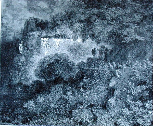 Bitki örtüsü ile büyümüş Kale, Charles Perrault (1628-1703) tarafından 