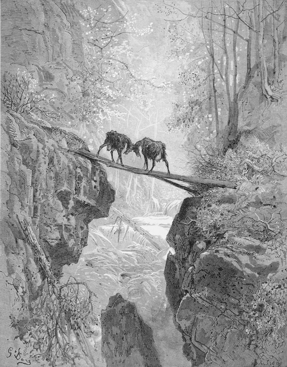 A. Ligny tarafından kazınmış La Fontaine Masalları