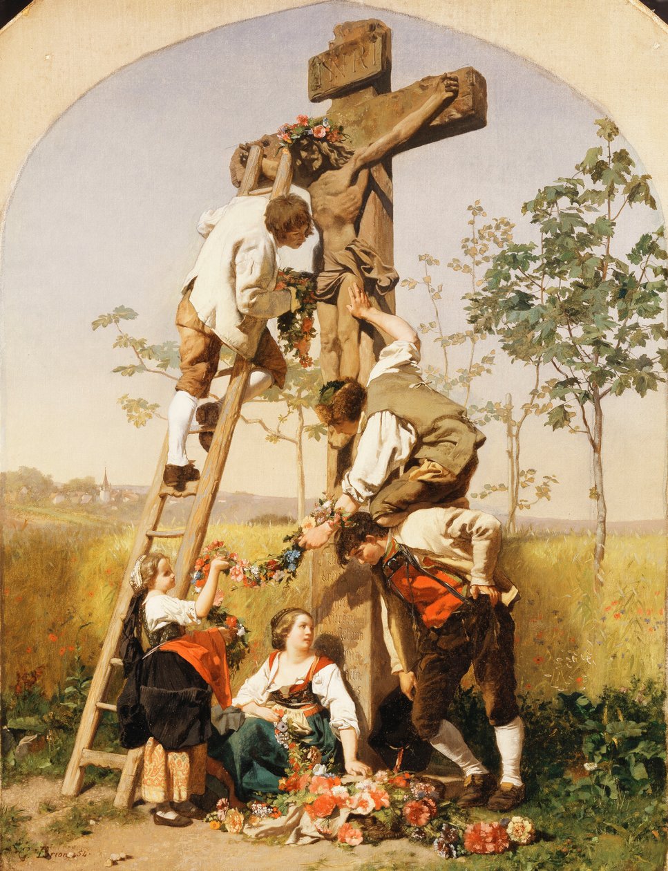 Tapınağın Süslenmesi, 1854 by Gustave Brion