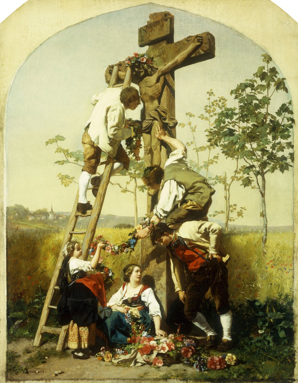 Tapınağın Süslenmesi, 1854 by Gustave Brion