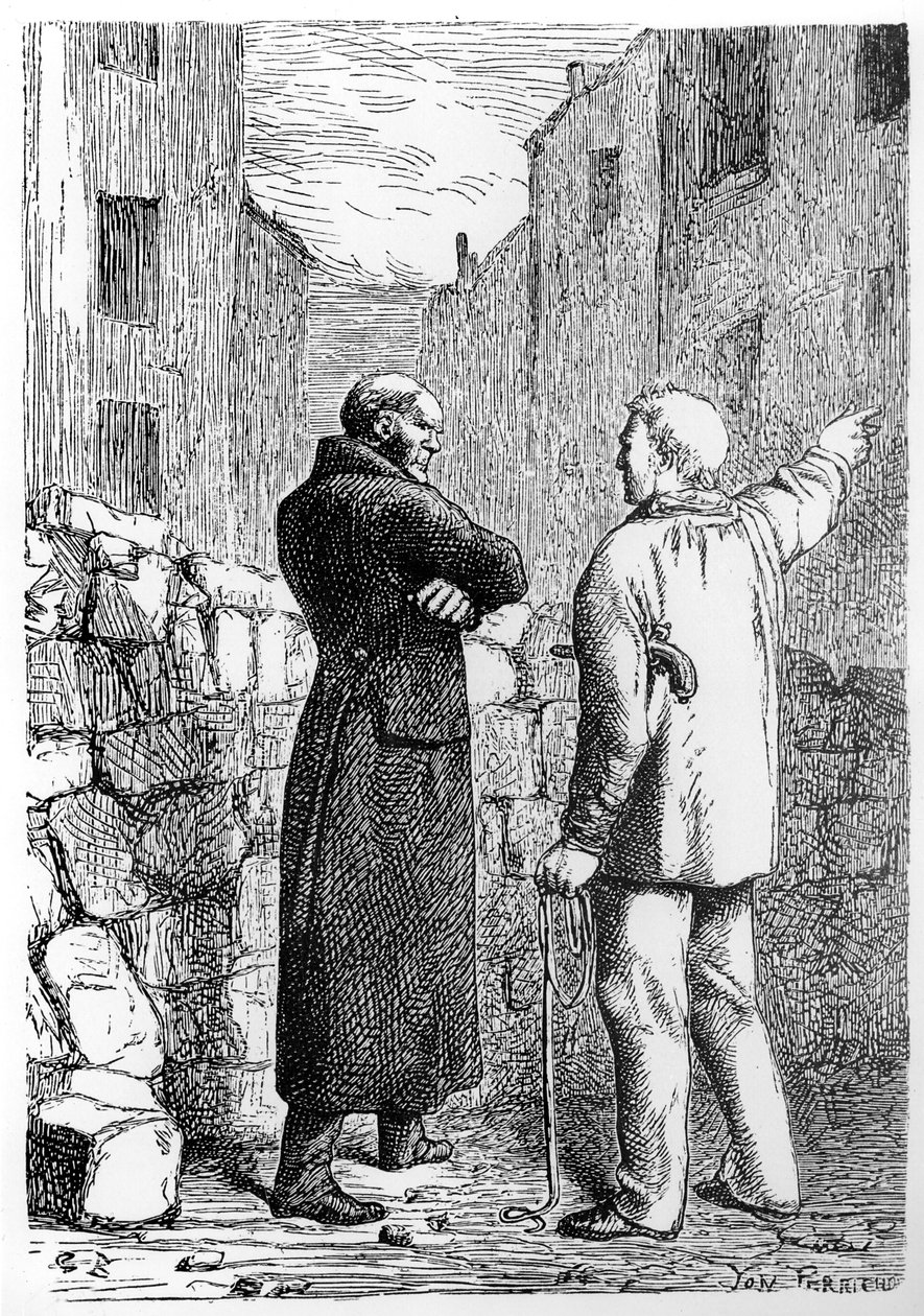 Jean Valjean İntikamını Alır, Jules Perrichon (1836-97) tarafından oyulmuş Victor Hugo (1802-85) tarafından 